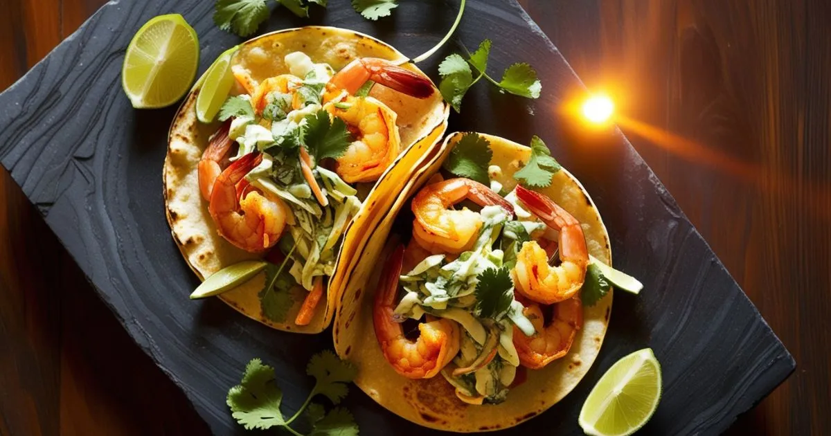 Spicy Shrimp Tacos with Cilantro Lime