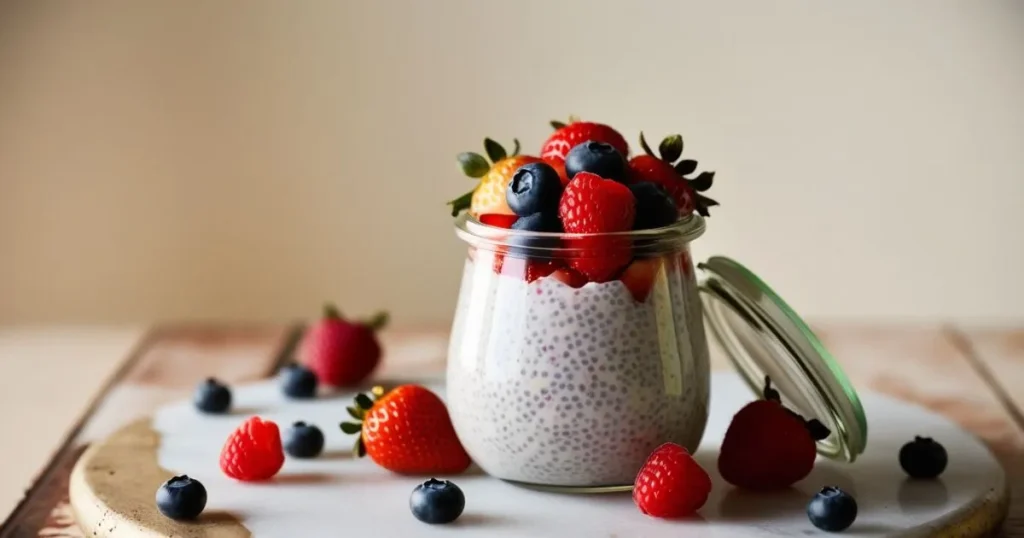 Overnight Chia Pudding with Fresh Berries