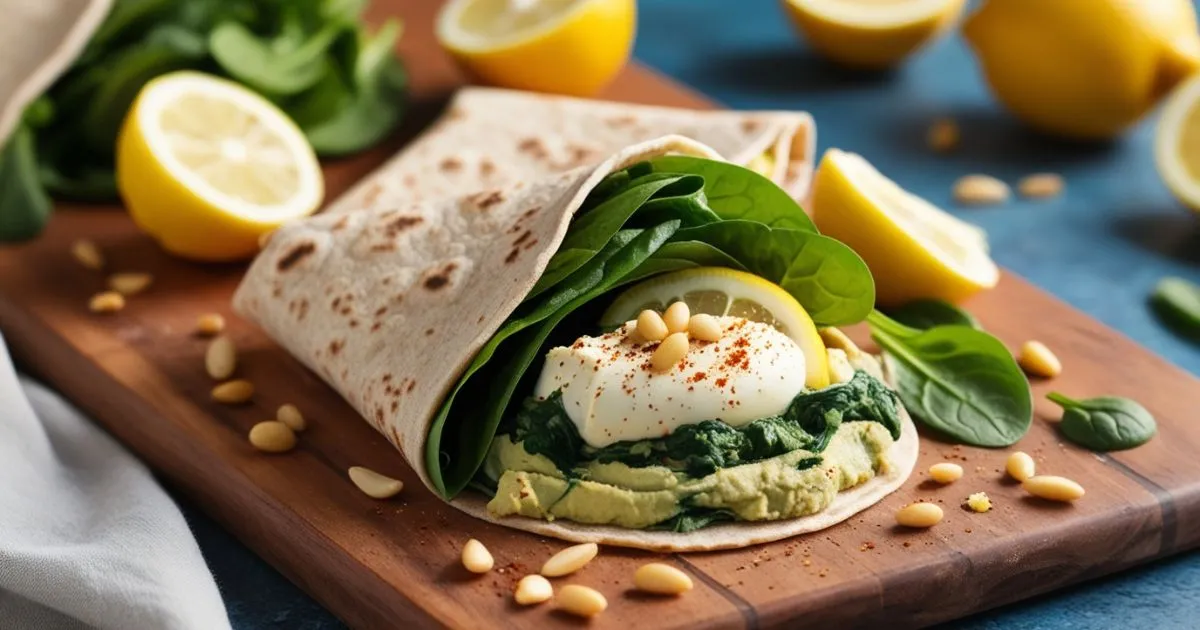 Protein-Packed Lunch Wrap Recipes: Spinach and Lemon Hummus Egg Wraps